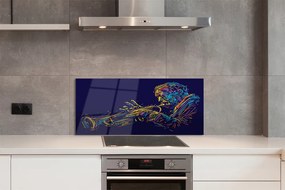Szklany Panel Muzyk z Trąbką