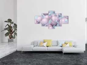 Malarstwo abstrakcyjne - Pastelowe kule (125x70 cm)