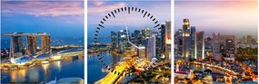 Obraz - Singapur, Azja (z zegarem) (90x30 cm)