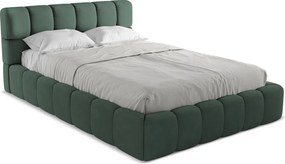 Łóżko 160 x 228 - z tkaniny szenilowej - zielony - NALU