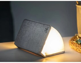 Szara lampa stołowa LED z tekstylnym kloszem (wysokość 2,5 cm) Booklight – Gingko