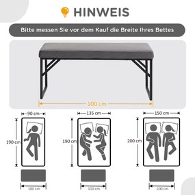 HOMCOM Ławka Sypialniana Aksamitna Tapicerka Elegancka do Makijażu i Salonu Wysoki Komfort Ciemnoszara | Aosom PL