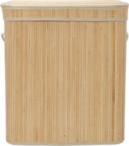 Bambusowy kosz na pranie, dwukomorowy ARVI, 100 l