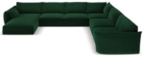 Ciemnozielony aksamitny narożnik (prawostronny/w kształcie litery U) Vanda – Mazzini Sofas