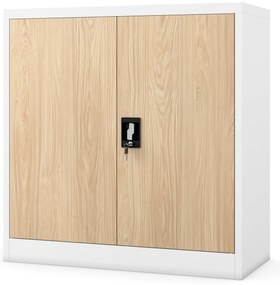 Szafka biurowa BEATA, 900 x 930 x 400 mm, Eco Design: biała/ dąb sonoma