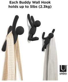Ścienne plastikowe haczyki zestaw 3 szt. Buddy – Umbra