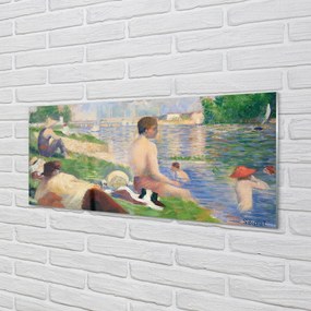 Szklany Panel Kąpiący się w Asnieres - Seurat