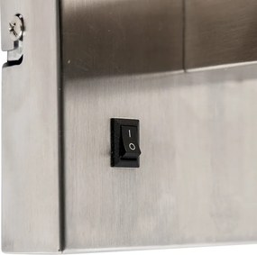 Inteligentna lampa ścienna stalowa z kloszem kremowo-białym w tym Wi-Fi P45 - Bergamo