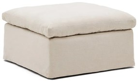 Beżowy lniany podnóżek Zenira – Kave Home
