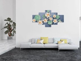 Obraz lilii wodnych (125x70 cm)