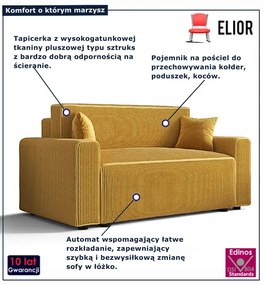 Musztardowa rozkładana sofa tapicerowana C8-H29