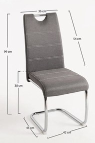 Zestaw 4 Krzese Hallen Tkanina