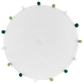 Okrągły dywanik z pomponami POMPOMPARTY, Ø 90 cm