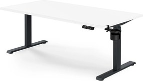 Biurko elektryczne z regulacją wysokości ergonomiczne antracytowo-białe, 1600x800 mm: ARIA