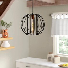 Lampa wisząca w czarno-brązowym kolorze z metalowym kloszem ø 33 cm Fellini – Opviq lights