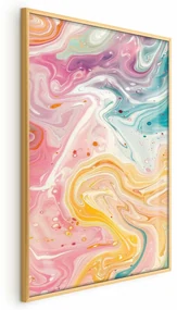 Plakat Kolorowy Chaos 40x60 cm z ramą złotą bez marginesu ARTGEIST B