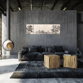 Obraz - Rysunek krajobrazu w stylu vintage (170x50 cm)