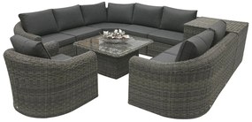 Rattanowy zestaw modułowy BORNEO LUXURY dla 8 osób (szary)