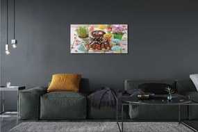 Zdjęcie na płótnie Ciasto, Jajka i Kwiatki Wielkanocne