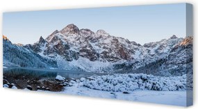 Obraz na płótnie Góry Zimą, Śnieg i Jezioro