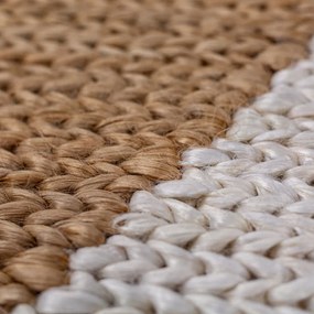 Biało-naturalny dywan z mieszanki juty tkany ręcznie 120x170 cm Effie Diamond – Flair Rugs
