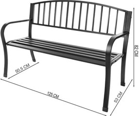 Ławka ogrodowa parkowa G-414 - metalowa, czarna