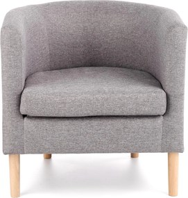 Tapicerowany fotel na drewnianych nóżkach Clubby