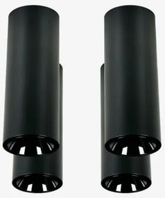 Pack 4 Okrągłych Sufitowych Opraw Led O Średnicy Ø7,2 Cm Z Aluminium Luisiana Biała Ciepła 2700 K & Czarna & 23º & 11 W - Sklum