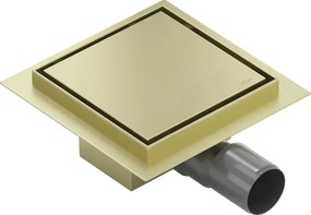 Mexen Flat-Q M13 wpust podłogowy kwadratowy 12 x 12 cm, złoty szczotkowany - 1A10012