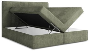 Zielone łóżko kontynentalne ze schowkiem 180x200 cm Palta – Makamii