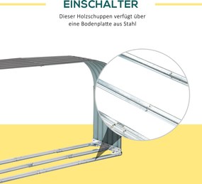 Outsunny Stojak na Drewno Opałowe Drewutnia Stalowa Szara 212x46x112cm | Aosom PL