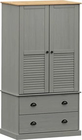 Szafa VIGO Szara 90x55x176 cm Z Litego Drewna Sosnowego