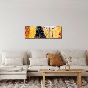 Obraz - Tańczące baletnice, obraz olejny (z zegarem) (90x30 cm)