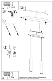 Lampa wisząca BORGIO 2 biała SOLLUX  LIGHTING