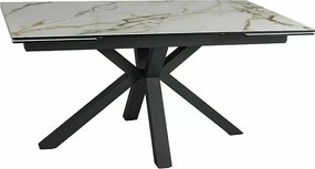 Stół rozkładany COLUMBUS CERAMIC 160(240)x90 biały/czarny mat