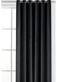 Czarna aksamitna zasłona częściowo zaciemniająca (dimout) 530x175 cm Velto – Filumi