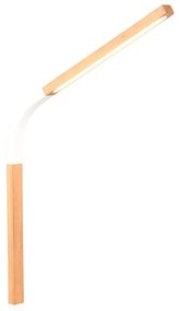 Biała lampa stołowa LED ze ściemniaczem i drewnianym kloszem (wys. 73,5 cm) Norris – Trio