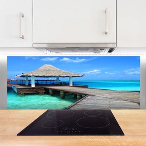 Szkło do Kuchni na Ścianę Most Nad Morskim Brzegiem