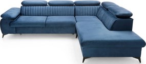 Ciemnoniebieska kanapa narożna rozkładana H0-L40