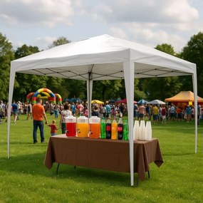 Pawilon handlowy automatyczny z torbą transportową Gardenia A-W, 3x3m, biały