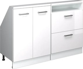 Zestaw szafek na dach skośny biały wysoki połysk/biały 120x46x81.6 rion