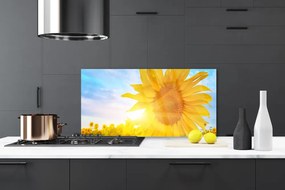 Panel Szklany Słonecznik w Pełnym Rozkwicie