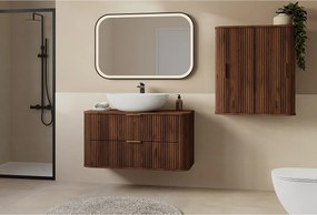 ELEGANCE Szafka łazienkowa ryflowana pod umywalkę 41,5 x 100,4 x 51,7 orzech