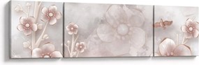Obraz - Różowe kwiaty (170x50 cm)