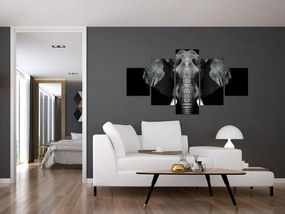 Obraz - Słoń na czarnym tle (125x70 cm)