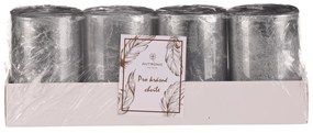 Zestaw świec adwentowych srebrnych, 4 szt.,parafinowe, 8 cm