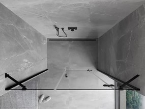 Mexen Mist-H drzwi prysznicowe uchylne prawe 145 cm, transparent, czarne - 8A5-145-001-70-00-P