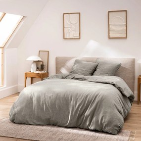 Szara bawełniana pościel dwuosobowa 3-częściowa 240x220 cm Meline – douceur d'intérieur