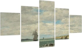 Obraz - Eugène Boudin, Coast of Brittany, reprodukcje (125x70 cm)