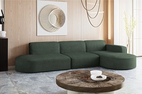 Narożnik w kształcie L Modena L, tkanina Poso, Zielony, Prawy